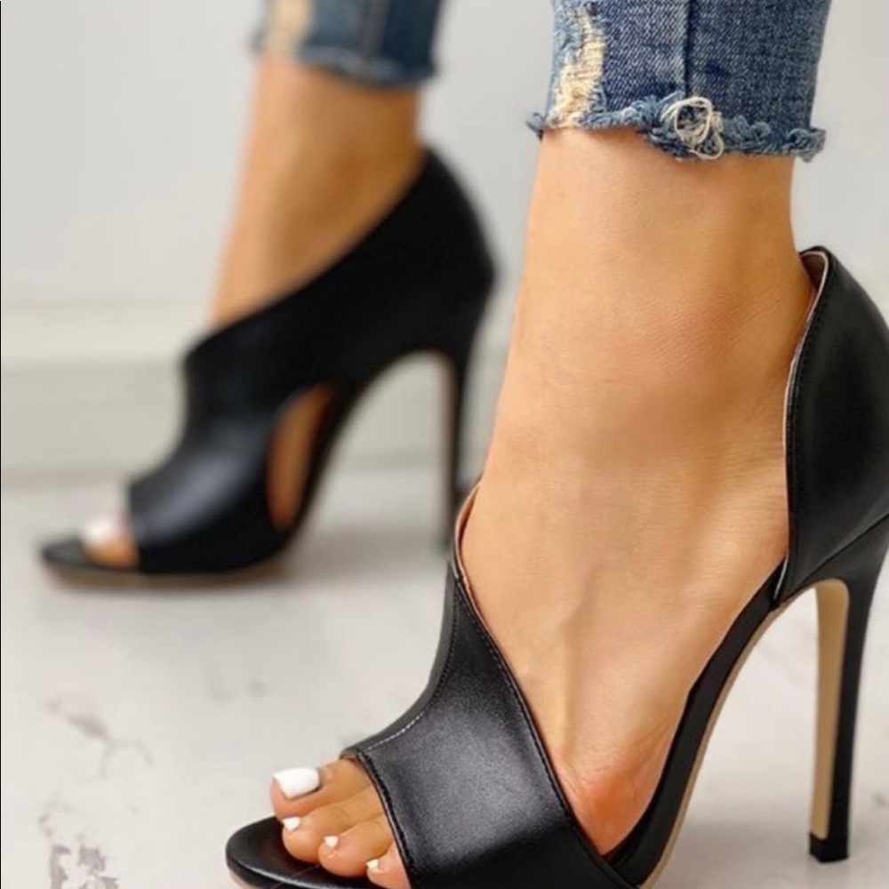 Halston Heritage Lynn D’Orsay Leather open toe